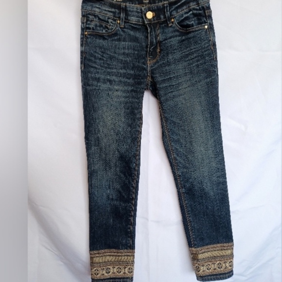 WHBM Straight Crop Embroidered Hem Classic Rise Crop Jeans size 4 - Picture 12 of 12